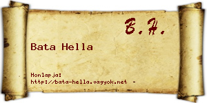 Bata Hella névjegykártya
